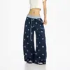 Pantalones de chándal holgados de pierna ancha con estampado de estrellas estilo americano para hombre y mujer, nuevos pantalones jogger vintage con cintura elástica para verano