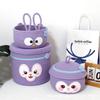 Caixa de Armazenamento de Desenho Animado com Corda de Algodão, Cesta para Casa com Tampa, Cosméticos de Uso Diário, Cesta de Armazenamento Infantil de Coelho Fofo, Divertida e Adorável de Desenho Animado