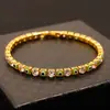 Pulseira Olho do Diabo do Vento Zircônia 4mm Masculina e Feminina Europeia e Americana Hip Hop Novo INS Camada Única Totalmente Diamantada Ornamentos de Mão Explosões Atacado