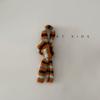 Bufanda para Niños Otoño e Invierno Elegante Rayas Bloques de Color Calentador de Cuello Moda Infantil de Invierno Tendencia Pequeña Etiqueta Polaina de Cuello Tendencia