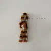 Bufanda para Niños Otoño e Invierno Elegante Rayas Bloques de Color Calentador de Cuello Moda Infantil de Invierno Tendencia Pequeña Etiqueta Polaina de Cuello Tendencia