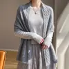 Nuevo Chal de Punto de Seda y Cachemira Otoño/Invierno 2026 para Mujer, Patrón Retorcido, Color Sólido, Cálido, Bufanda Multifuncional