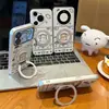 Soporte para Auriculares Funda de Teléfono para iPhone 16 Pro Max, Funda para Teléfono Apple 17, Funda de Transformación Instantánea Galvanizada