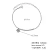 Pulseira de Prata Esterlina S925 para Mulheres com Zircônia Moissanite Sorridente Tornozeleira, de Alto Padrão, Exquisita e Versátil, Joias Quentes de Venda Transfronteiriça Tk