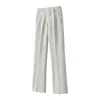 Pantalones de traje de alta calidad para hombre de cintura alta, ligeramente acampanados, en stock, estilo coreano, pierna recta holgada, ligeramente acampanados, casuales, para primavera y verano