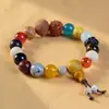 Hangzhou Lingyin 18 Sementes Bodhi Pulseira de 18 Sementes Lótus de Jade Branco Pulseira de Casal Contas de Buda Femininas Contas Circulação Dobao