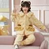 Pijama de Coral Fleece para Niñas para Otoño e Invierno, Ropa de Casa Engrosada y Forrada de Polar para Niños Mayores, Conjunto Cálido de Franela para Niñas