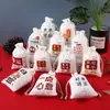 Bolsa de regalo de algodón blanco de alta densidad con cordón ajustable, ideal para guardar joyas, dulces navideños y mucho más.