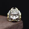 Vintage Thai Silver Gold Wings Ripeng Bird Anel de dedo indicador feminino exagerado grande personalidade luxo aberto anel masculino