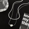 Collar de Corazón Apilado de Doble Capa para Mujer, Diseño de Lujo Accesible, Nuevo Producto Otoño 2025, Popular Cadena para Clavícula, Collar Elegante