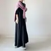 Vestido japonês outono 2023 novo gola redonda com fivela manga longa