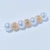 Oro de 14K Alta Retención de Color Bordes Dorados Micro-Pavimentados Zirconia Cortada Barril Cuentas Espaciador Accesorios de Cristal Pulsera de Cuentas Accesorios para DIY