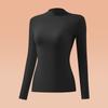 Conjunto de Ropa Interior Térmica de Manga Larga con Cuello Medio Alto para Otoño e Invierno para Mujer
