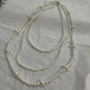 Cadena de clavícula de perlas estilo Chanel retro francés, lujo ligero, elegante, de alto sentido, collar de diseño europeo y americano, joyería de moda