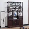 Bo Gu Jia de madera maciza (estante de exhibición antiguo) Nuevo Duobao Ge de estilo chino (gabinete de múltiples tesoros) Vitrina para juego de té Adornos Estante de almacenamiento con divisiones Minimalista moderno Gabinete de vino
