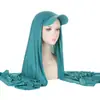 Novo Chapéu Cachecol Feminino Cor Sólida Estilo Transfronteiriço com Aba, Chapéu Cachecol de Puxar Versátil