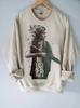 Sudadera de algodón con cuello redondo, informal, holgada, de moda, con estampado transfronterizo de Amazon, para mujer, primavera y otoño de 2024, Europa y América