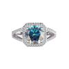 Anillo de Lujo Cuadrado de Plata S925 Transfronterizo con Moissanita de Color para Mujer Plata Esterlina Platino Simulación de Diamante Diamante Venta al por Mayor