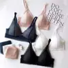 Conjunto de Sujetador con Hebilla Frontal de Copa Triángulo Francés Martini Ajustable Sin Costuras para Levantar Pecho Pequeño Ropa Interior Sexy para Chica