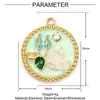 Estilo Pintura al Óleo Jardín de Monet Acero de Titanio Accesorios para Pendientes DIY Mujeres Mariposas Flores Joyería de Acero Inoxidable Colgante de Collar