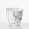 Vaso de Flores de Plástico PP com Padrão de Mármore Imitação, Vaso Decorativo Versátil para Plantas e Flores Artificiais, com Furos de Drenagem, Não Inclui Prato