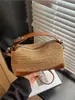 Bolso Cruzado Nuevo Sencillo de un Solo Hombro, Bolso de Paja Versátil Retro, Diseño de Bloques de Color de Moda Nicho, Bolso Tejido Arcoíris