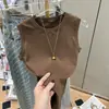 Camiseta sin mangas para mujer Verano 2022 Nueva Camiseta Interior Base Viento de Deseo Puro Chaleco Base Ajustado