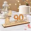 Regalo en Efectivo 60º Cumpleaños Letrero Digital de Madera Lámpara de Hada Corbata de Moño 70º Aniversario de Bodas Decoración de Mesa