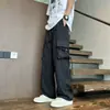 Pantalones Rectos para Hombre, Pantalones de Trabajo Estilo Japonés, Multibolsillos, Holgados, Frescos, Tallas Grandes Casuales, Para Exteriores, Primavera y Otoño, Tallas Grandes en Stock