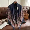 Nuevo Pañuelo de Seda para Primavera y Verano, Estilo Delgado, Bufanda Cuadrada Grande de 130 cm, Pañuelo Decorativo Estampado de Alta Gama, Chal Versátil
