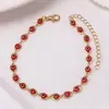 Pulsera con Ojo de Diablo de color mixto simple, diseño de nicho estilo ins de joyería transfronteriza europea y americana, con cadena de cobre versátil