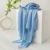 Bufanda para viaje de verano con protección solar, imitación de algodón y lino, chal para mujer, sentido de alta gama, playa, desierto, bufanda de seda, bufanda, bufanda, bufanda, venta al por mayor