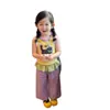 Conjunto de Niña 2026 Verano Chaleco Dopamina Estiloso Color Bebé Bloques de Color Top de Dibujos Animados Pantalones Rectos Morados