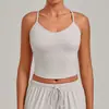 Camiseta de tirantes de yoga QiuSha ajustada sin copas, sujetador deportivo de doble capa con cuello en V para correr, ejercicio y fitness, camiseta sin mangas 5276