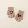 Guantes lindos de cinco dedos con temática de bosque para niños en invierno, estilo caricatura, para niñas pequeñas, a prueba de frío, a prueba de viento y cálidos, guantes de dedos para niños