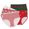 Calcinha de seda leitoso em formato de triângulo, temática clássica de Natal, multicolorida, transfronteiriça, confortável, altamente elástica e com design de cintura média, para mulheres