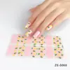 ZE Película de esmalte en gel impermeable estilo europeo y americano sin curado completo en gel, pegatina completa, contraste floreciente, primavera y verano, pegatina para uñas, papel de pegatina para uñas