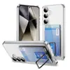 Aplicable a s26ultra Samsung funda de teléfono soporte para tarjetas dos en uno transfronterizo PC transparente soporte para tarjetas funda de teléfono al por mayor