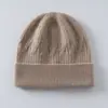 Chapéu 100% caxemira pura, chapéu de tricô para outono e inverno, gorro estiloso, chapéu quente que cobre as orelhas, chapéu para clima frio, chapéu masculino de topo redondo