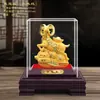Adorno auspicioso de oveja dorada chapado en oro, decoración de oveja con cuenco del tesoro para sala de estar, entrada y oficina