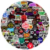 125 Pegatinas de Mini Diario Clásico Colorido con Logo de Rock. Decoración para Teléfono de Diario DIY Pegatinas para Diario Transfronterizo