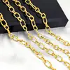 Corrente Feita à Mão de Aço Titânio 18K Color-Preserving, Acessórios Dourados para Montar Colares e Pulseiras DIY, Correntes Trançadas de Vários Estilos para Atacado