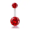 Acero de Titanio 316L Antialérgico Piercing de Ombligo Circonita Aleación de Titanio Corazón Hueco con Forma Redonda Joyería para Body Piercing Exclusivamente para Ventas Transfronterizas