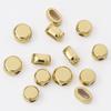 Cuentas planas de silicona con doble agujero envueltas en oro de 14K, pulsera DIY hecha a mano, collar, cuentas de posicionamiento para joyería de doble agujero, accesorios de alta calidad