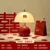 Un par de lámparas de rosa siempre encendidas para el ajuar de la novia, decoración de alta gama para la habitación nupcial, lámparas de mesa rojas, lámparas de noche, regalo de boda para los recién casados