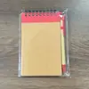 Caderno espiral de couro retrô customizado simples com linha horizontal com caneta caderno atacado diário grosso de estudante customizado