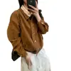 Chaqueta Coreana Dongdaemun Serie MIU con Solapa Maillard, Abrigo Corto Marrón de Gama Alta Vintage con Cuello Desmontable