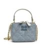 Bolsa de brim vintage, bolsa pequena portátil, bolsa feminina de alta qualidade estilo Chanel, bolsa de corrente, bolsa transversal, bolsa balde