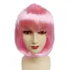 Fornecimento de Perucas com Franja Completa para Estudantes, Cortes Bob Coloridos, Perucas de Cabelo Curto para Halloween, Acessórios de Cabelo, Fantasias de Halloween