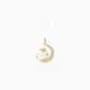 Liufu zhuyue lindo collar de clavícula de conejo femenino regalo del día de San Valentín collar de conejo de la luna exquisito lindo conejo de la suerte mirando a la luna